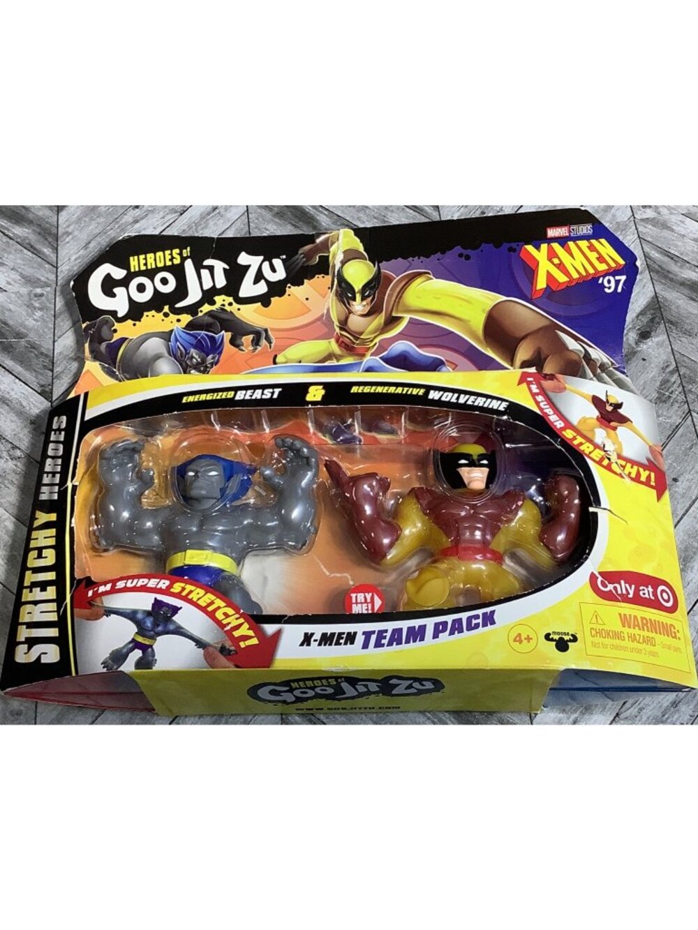 Heroes Of Goo Jit Zu X-Men 97 Stretchy Heroes Energized Beast Vs Wolverine